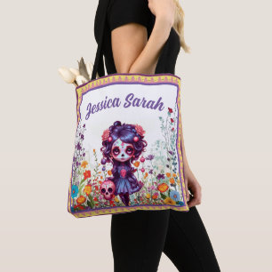Bolsa Tote Jardim Gótico Fofo Açúcar Caveira