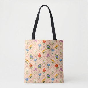 Bolsa Tote Jardim Harlequim de Flores Silvestres