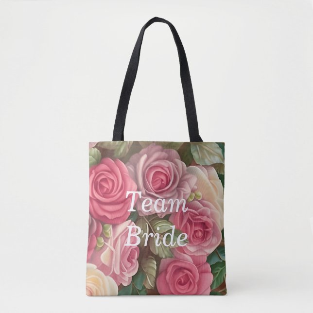 Bolsa Tote Jardim Rosa vitoriano - Buquê de casamento (Frente)