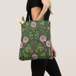 Bolsa Tote Jardim selvagem em verde
