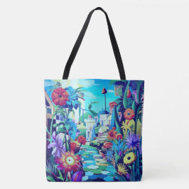 Bolsa Tote Jardim Surreal - Ilustração Floral design 2