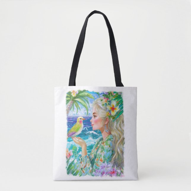 Bolsa Tote Jardim tropical (Frente)