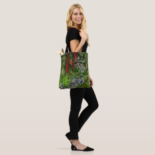 Bolsa Tote Jardim Vertical Tropical Padrão de Musgo e Folhas