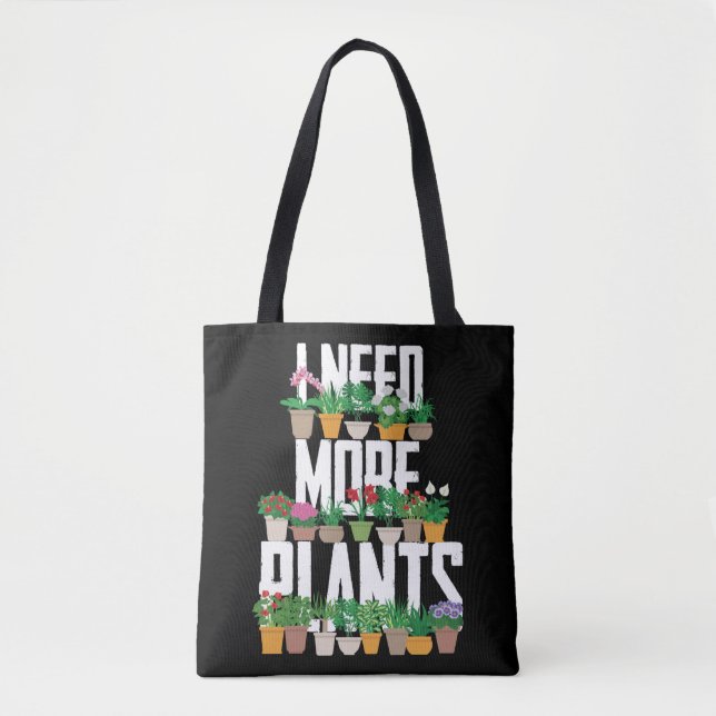 Bolsa Tote Jardinagem Potada Preciso De Mais Plantas (Frente)