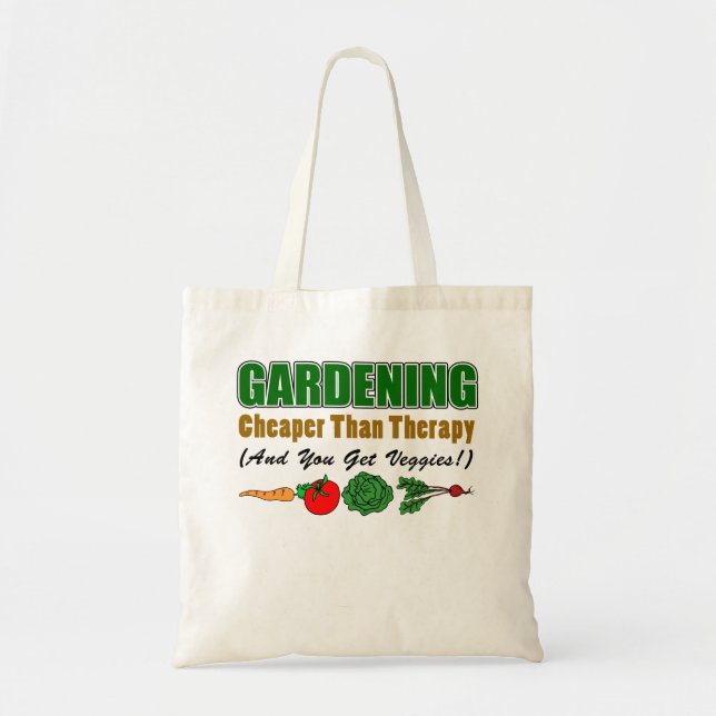 Bolsa Tote Jardinar mais barata do que a terapia (mais (Frente)