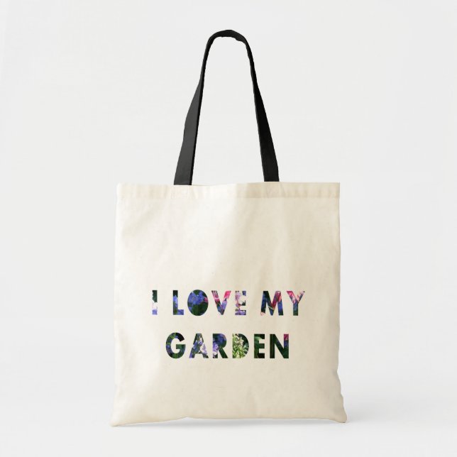Bolsa Tote Jardineiro eu amo meu texto floral do jardim (Frente)