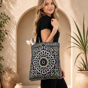 Bolsa Tote Jarra de Armazenamento em Cerâmica com Padrão Geom