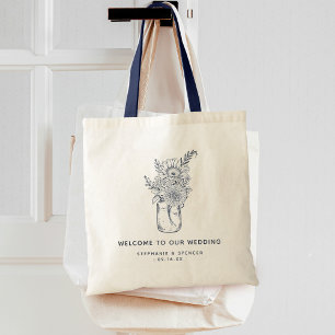 Bolsa Tote Jarros de Pedra com Flores Silvestres Boas-Vindas 
