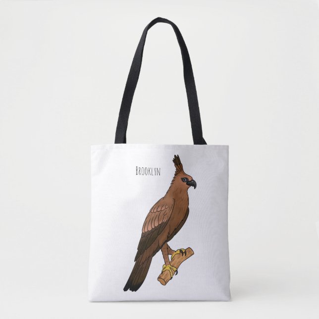 Bolsa Tote Javan hawk eagle bird cartoon illustration  (Frente)