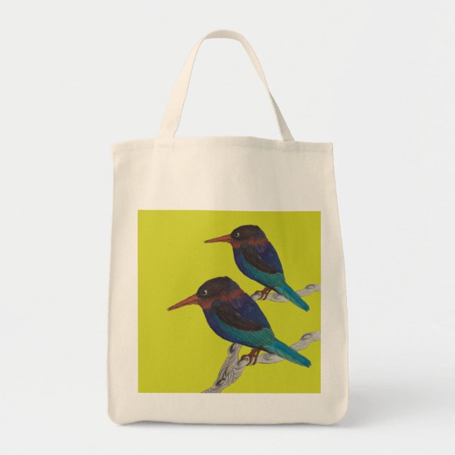 Bolsa Tote Javan Kingfishers em um Saco de Tote (Frente)