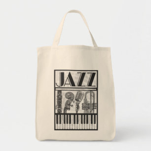 Bolsa Tote Jazz Music Instruments Canvas