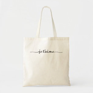 Bolsa Tote je t'aime - I love you in French - black