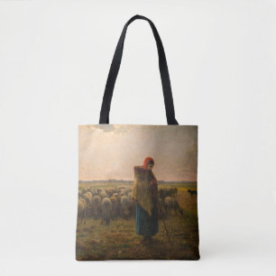 Bolsa Tote Jean-Francois Millet - Shepherdess e Flock 1863