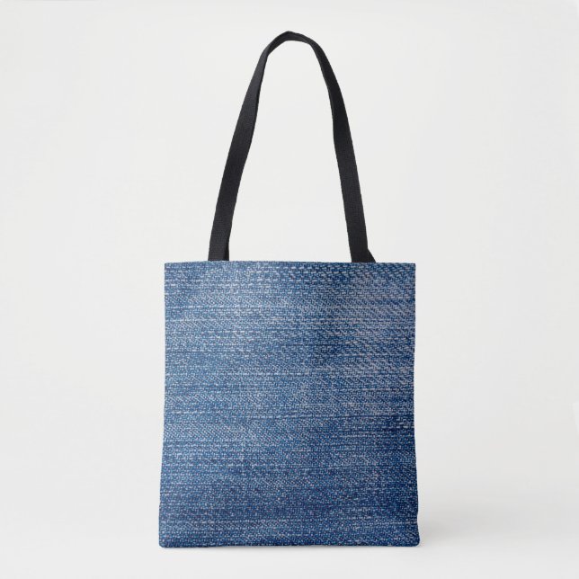 Bolsa Tote Jeans Estrutura de densidade do tecido azul (Frente)