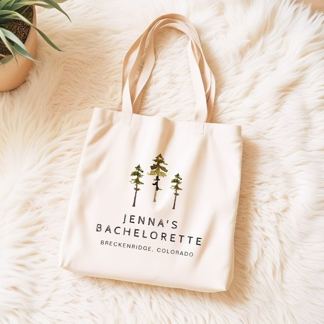 Bolsa Tote JENNA Pine Tree Camp Mountain Bachelorette (Criador carregado)