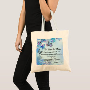 Bolsa Tote Jeremiah 29:11 Orquídeas Tropicais Bíblia de borbo