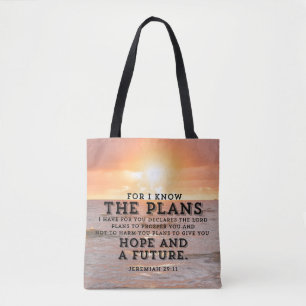 Bolsa Tote Jeremiah 29:11 Porque eu conheço os planos Sunrise
