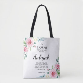 Bolsa Tote Jeremiah 29:11 Rosa Rosa Personalize