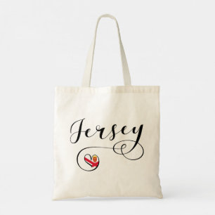 Bolsa Tote Jersey Flag Heart, Ilhas do Canal