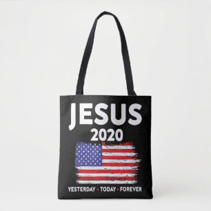 Bolsa Tote Jesus 2020 - Sinal eleitoral EUA - bandeira Cristo