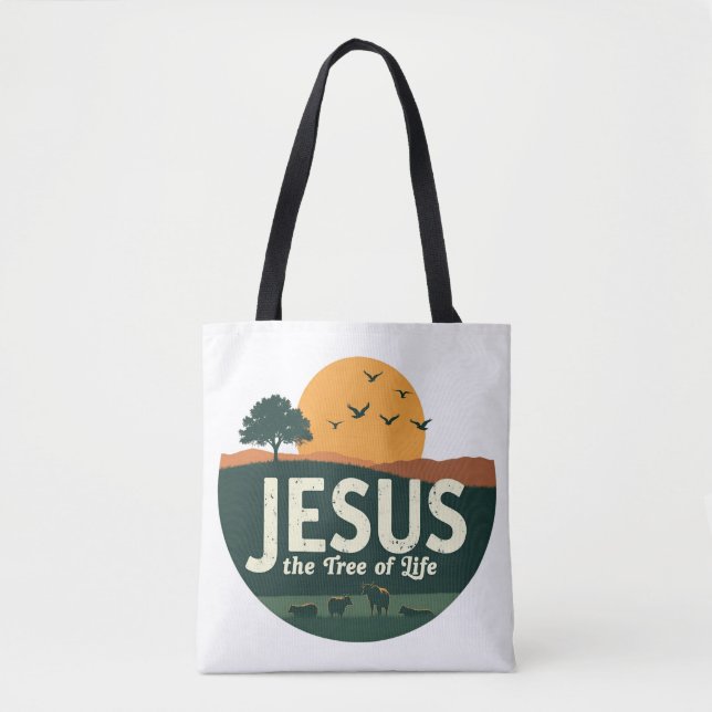 Bolsa Tote Jesus: A Árvore da Vida (Frente)