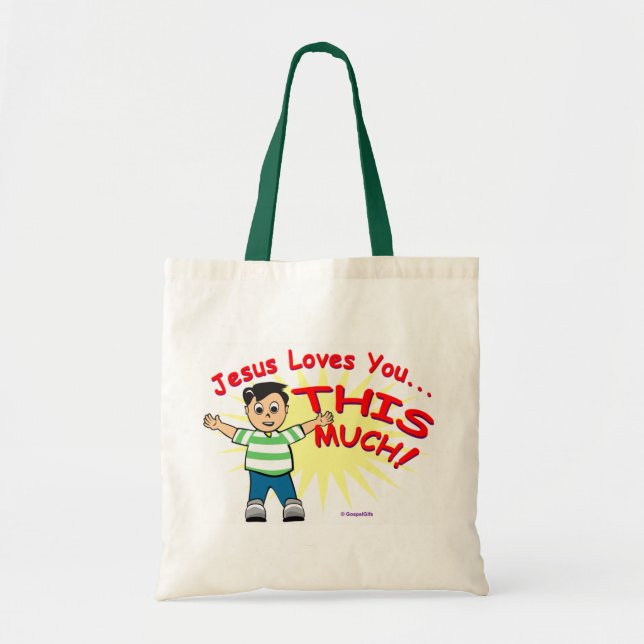 Bolsa Tote Jesus ama-o este design muito cristão do presente (Frente)
