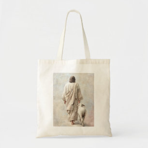 Bolsa Tote Jesus Caminhando com o Cordeiro