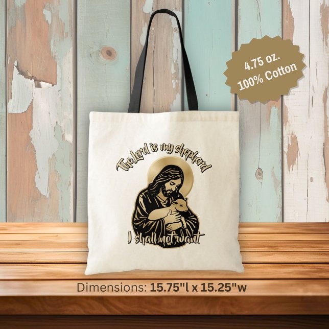 Bolsa Tote Jesus Caring Shepherd (Criador carregado)