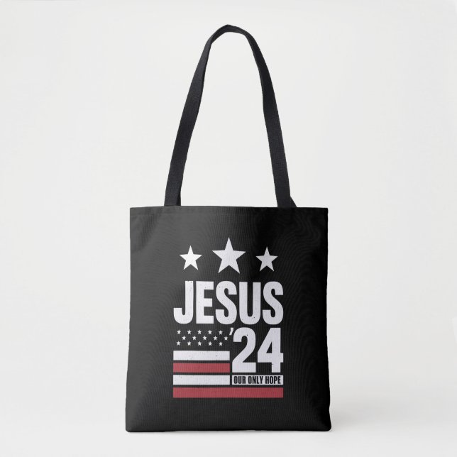Bolsa Tote Jesus Cristo 2024 Presidente EUA Eleição Política (Frente)