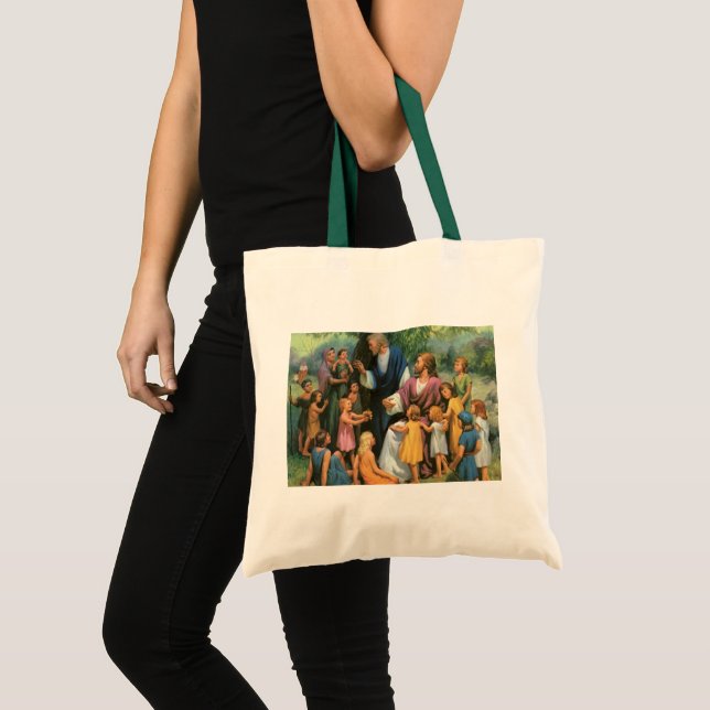 Bolsa Tote Jesus Cristo Abençoando Crianças, Religião Antiga (Frente (produto))