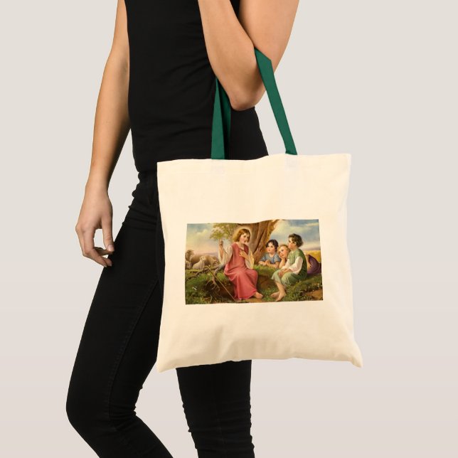 Bolsa Tote Jesus Cristo Ensinando Crianças, Religião Antiga (Frente (produto))
