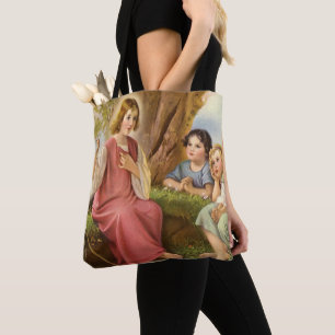 Bolsa Tote Jesus Cristo Ensinando Crianças, Religião Vintage