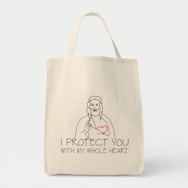 Bolsa Tote Jesus Cristo - Eu te protejo (Frente)