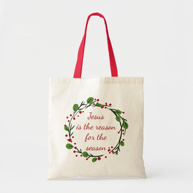 Bolsa Tote "Jesus é a razão da temporada" Holly Design (Frente)