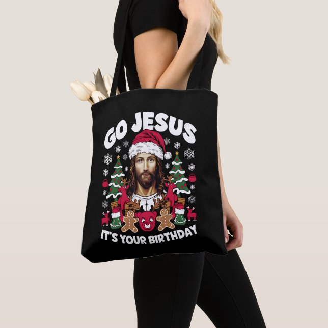 Bolsa Tote Jesus, é o seu suéter de Natal feio (Close Up)