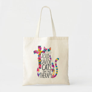 Bolsa Tote Jesus É Que Os Meus Gatos Salvadores São A Minha T
