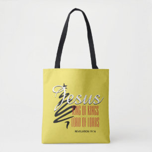 Bolsa Tote JESUS KING OF KINGS   Amarelo-cristão   Natal