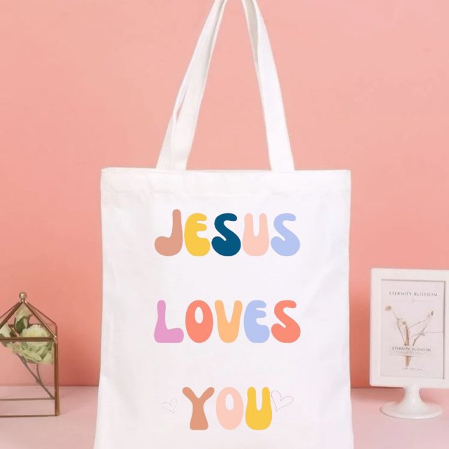 Bolsa Tote Jesus Loves You Cloth Bag (Criador carregado)