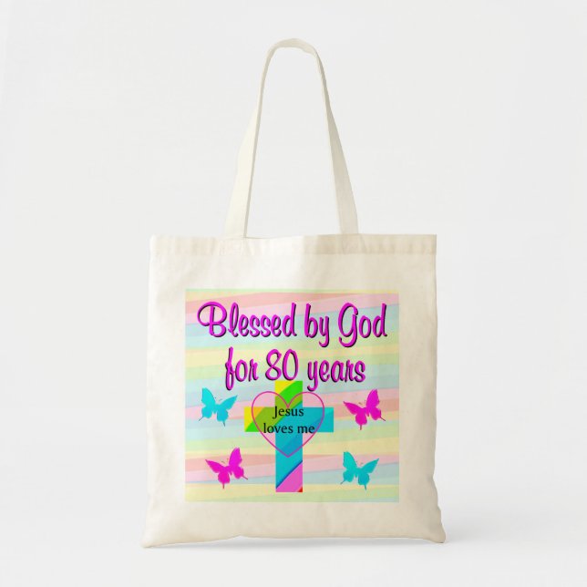 BOLSA TOTE JESUS ME AMA 80 ANIVERSÁRIO TOTE BAG (Frente)