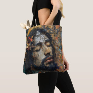 Bolsa Tote Jesus na Religião da Flor de Coroa