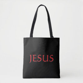 Bolsa Tote Jesus Preto e Vermelho
