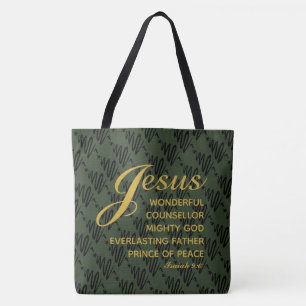 Bolsa Tote JESUS PRINCE OF PEACE Isaiah - Escritura grande