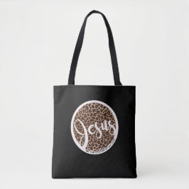 Bolsa Tote Jesus seja o Centro Impressão de Leopardo