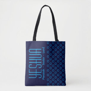 Bolsa Tote Jesus YESHUA Messiah Salvador, Senhor, BLUE person