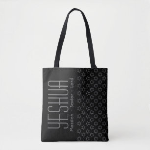 Bolsa Tote Jesus YESHUA Messiah Savior Lord BLACK