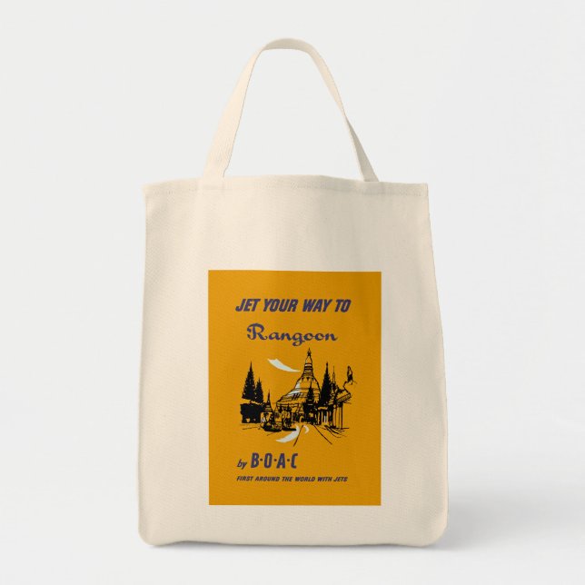 Bolsa Tote Jet Your Way to Rangoon (Frente)