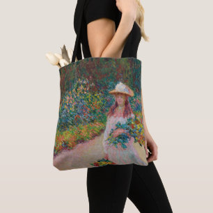 Bolsa Tote Jeune fille dans le jardin de Giverny, 1888