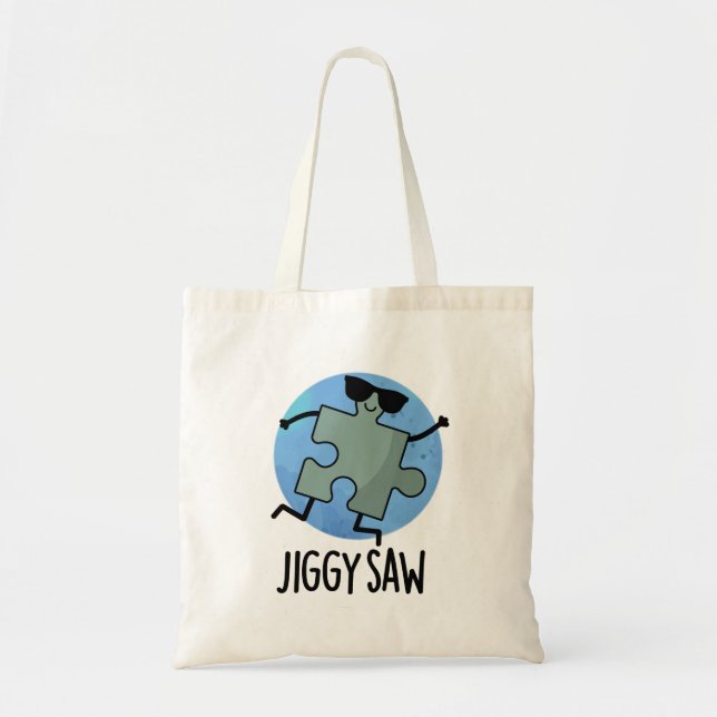 Bolsa Tote Jiggy Viu Funny Dançando Jigsee Quebra-cabeça Pun (Frente)