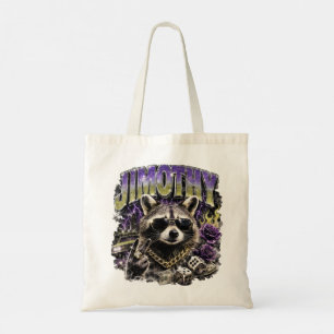 Bolsa Tote Jimothy Cool Raccoon Moda Urbana de Rua