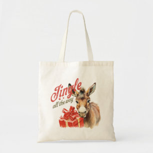 Bolsa Tote Jingle All Way Fazenda de Natal Donkey